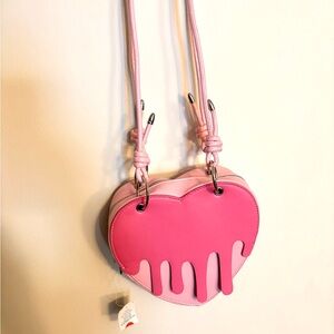 Pink Heart Drip Crossbody Bag